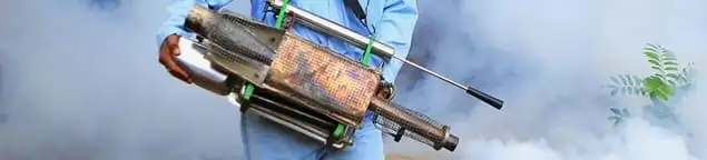 Fumigation technician using a fogger for deep pest treatment in Rochester, NY